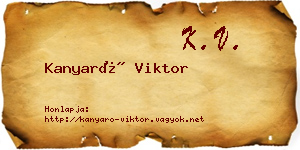 Kanyaró Viktor névjegykártya